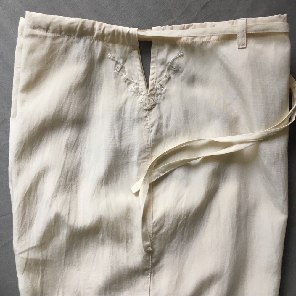 Calypso Silk Cream Drawstring Pant - image 3